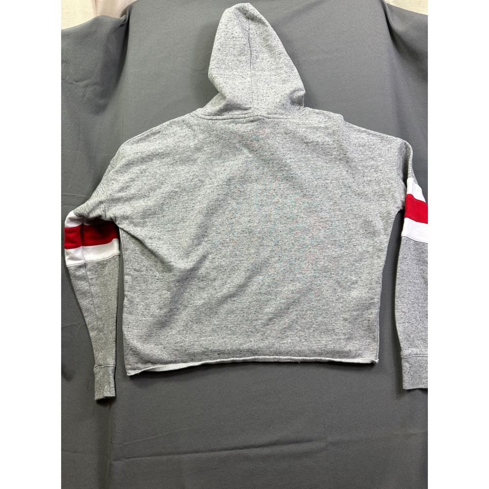 Ohio State Buckeyes Women's Large Gray Cropped Hoodie Brutus Mascot Sweatshirt - Picture 11 of 12